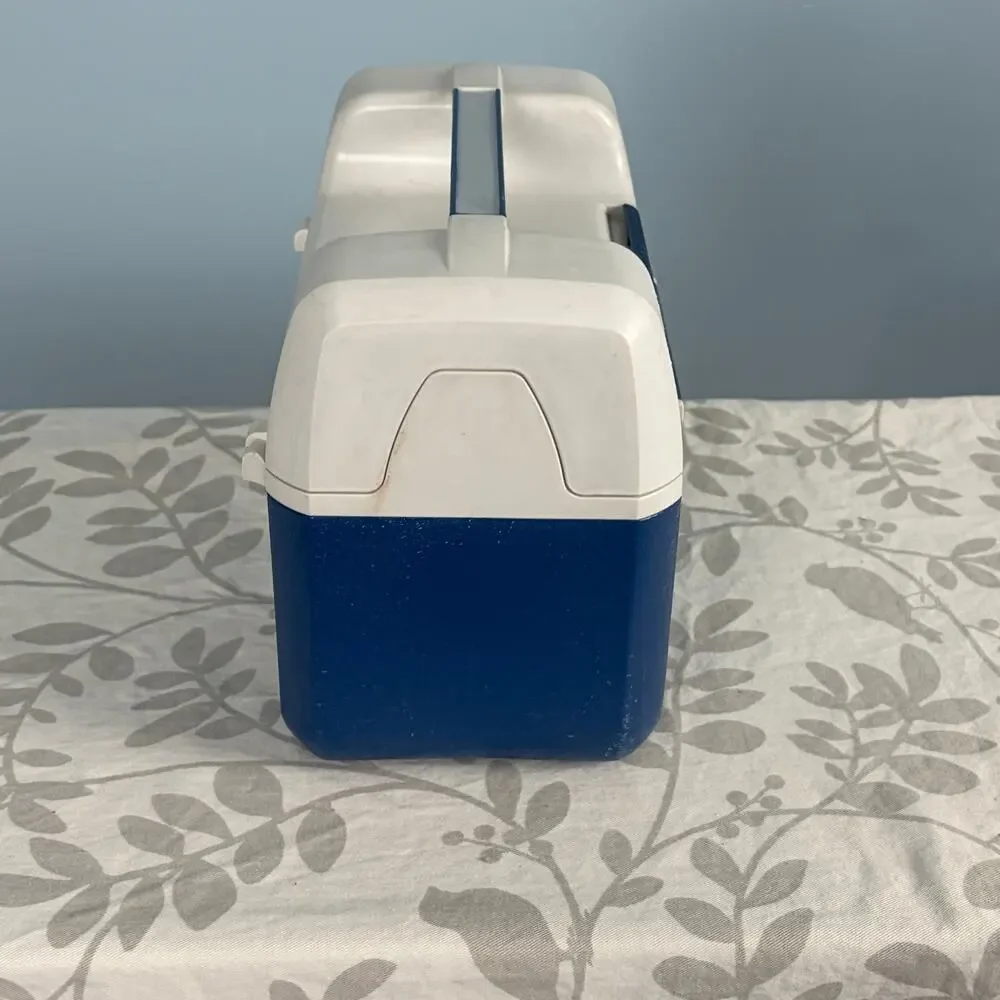 Vintage Coleman Insulated Lunch Box Cooler Blue White Model 903 USA